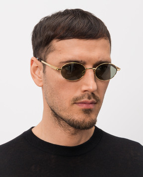 Bottega Veneta Gold oval sunglasses 861368V4450