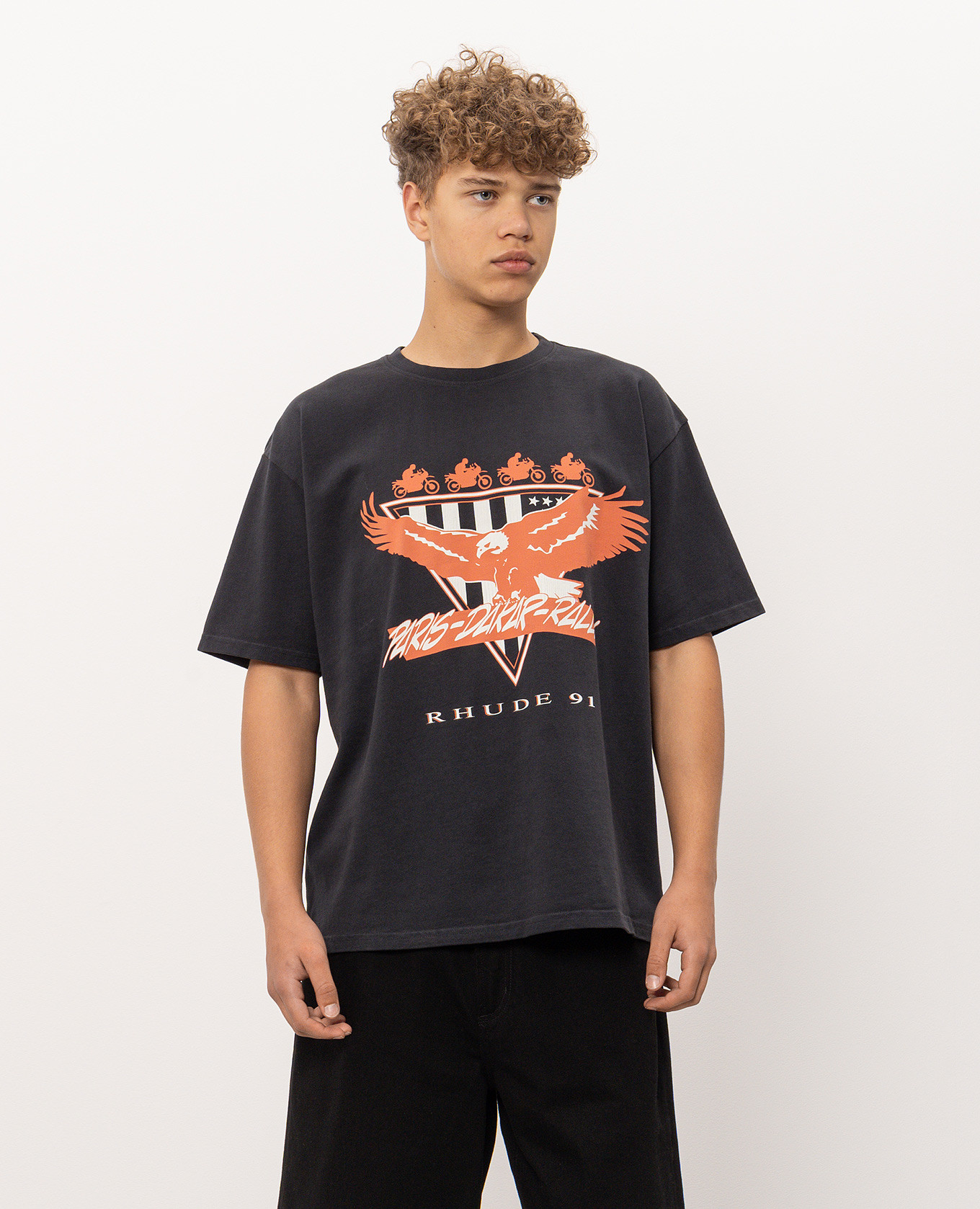 Stage Racing black t-shirt Rhude 3