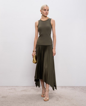 JOSEPH Ade khaki asymmetric midi skirt JF009604