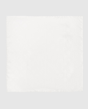 Brunello Cucinelli White silk scarf with woven pattern MX8740091