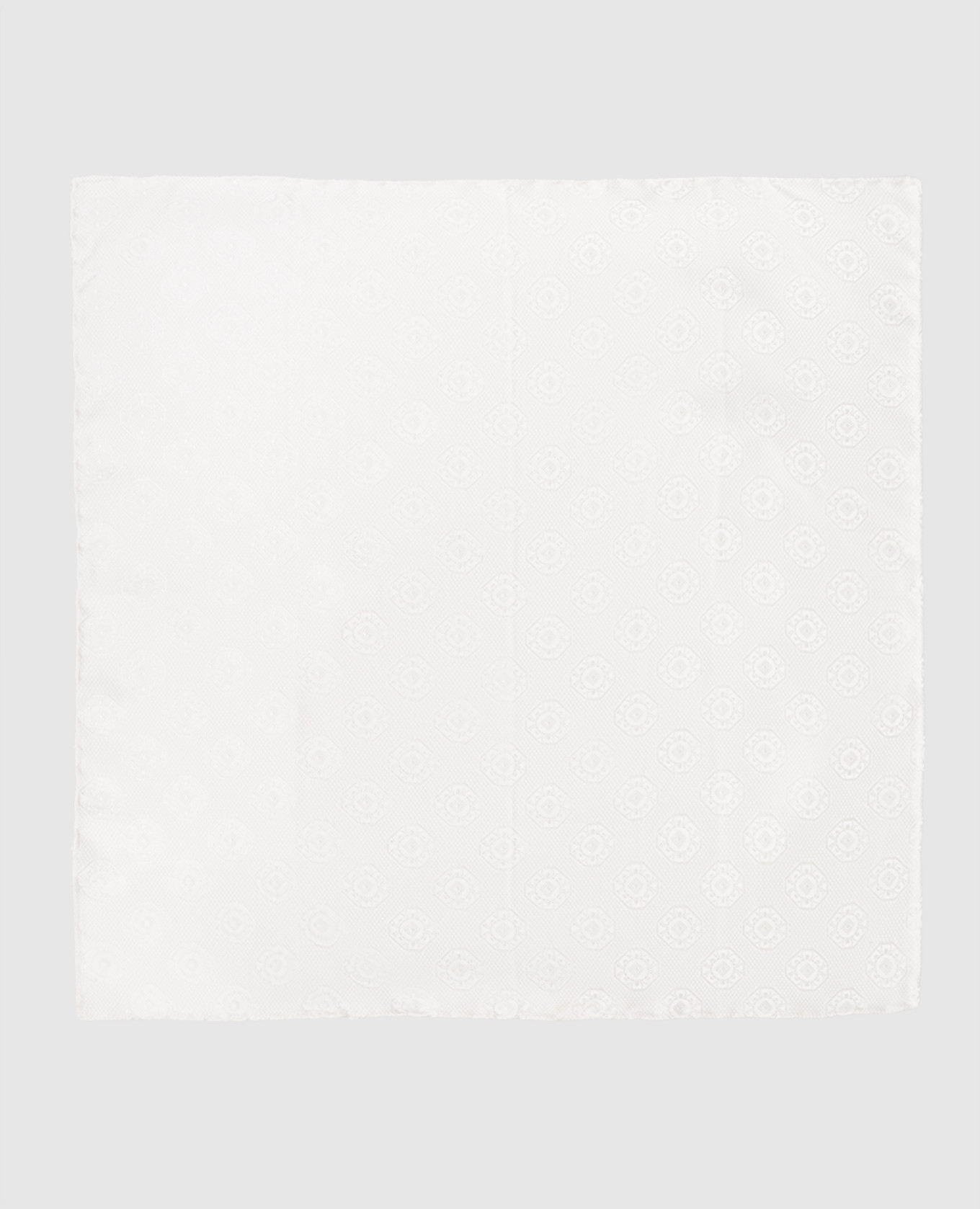 White silk scarf with woven pattern