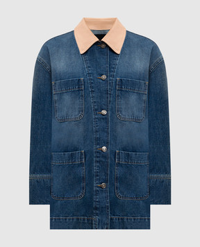Dondup Blue denim jacket with contrast collar DJ759DF0283DMN1W