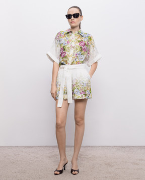 Christy Lynn Rosa white printed linen shirt CLB356F55