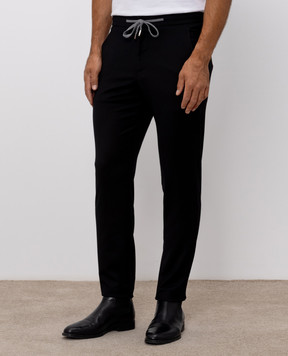 Marco Pescarolo Black wool and silk pants CARACCIOLO5428