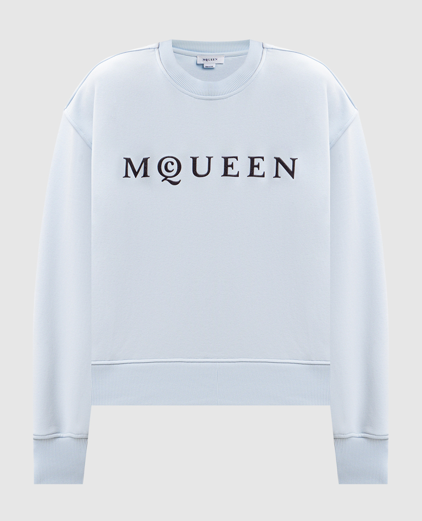 Blue sweatshirt with textured logo Alexander McQueen