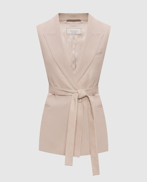 Peserico Beige vest with monil chain A03528A00591