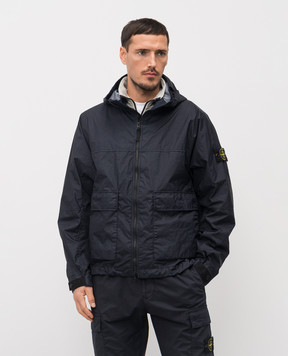 Stone Island Blue windbreaker with logo L1S154100004S0A21