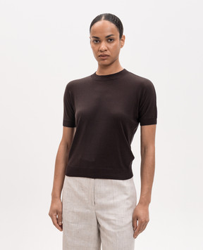 JOSEPH Brown Jana silk top JF009845