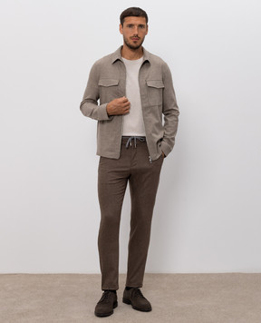 Marco Pescarolo Beige wool and cashmere shirt URUS5429