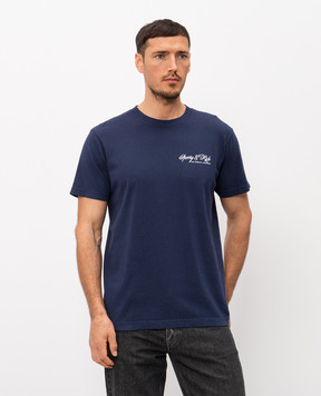 Sporty & Rich Blue t-shirt with logo print TO04365264BL106