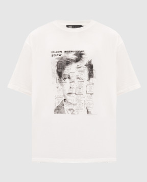 Misbhv White T-shirt with branded print 260U104
