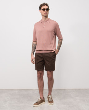ISAIA Pink silk polo shirt MG8262Y0470