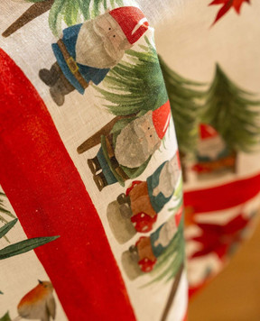 TESSITURA TOSCANA TELERIE Jolly Elf white linen tablecloth NT240111020067