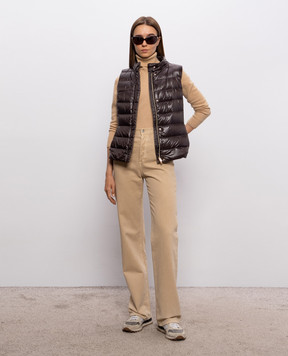 Herno Brown down vest GIULIA PI0661DIC12017Z