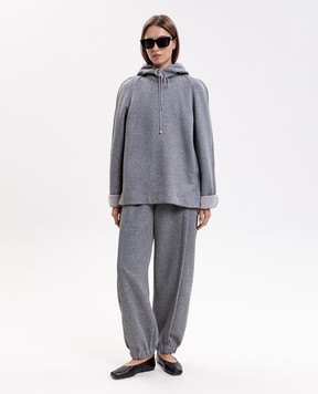 Carven Grey melange hoodie 6262K21118