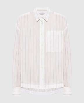 Peserico White striped silk shirt A06352D05220