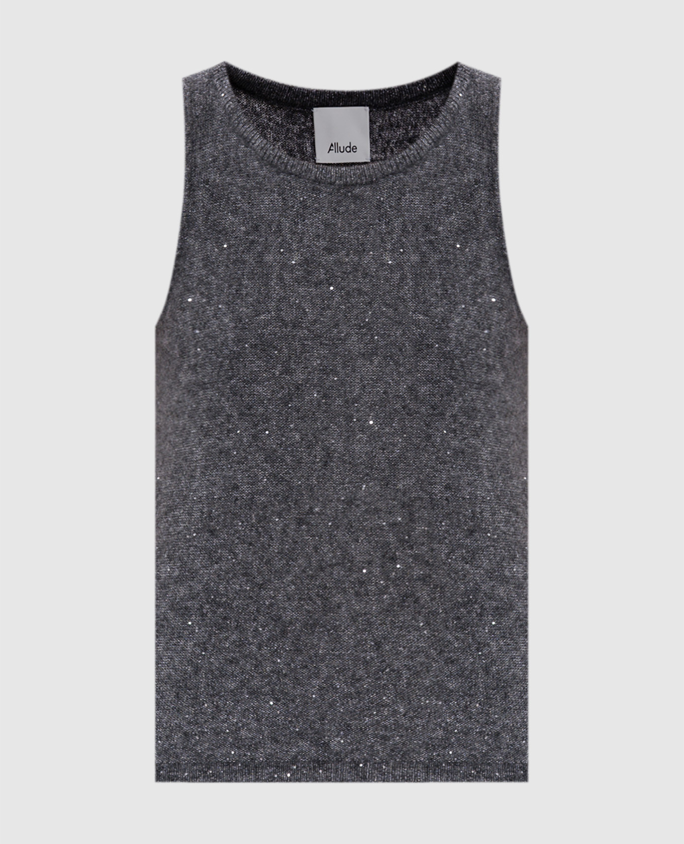 Gray cashmere and silk top