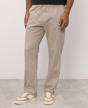 Stone Island Beige pants with logo patch L2S153100030S00L1