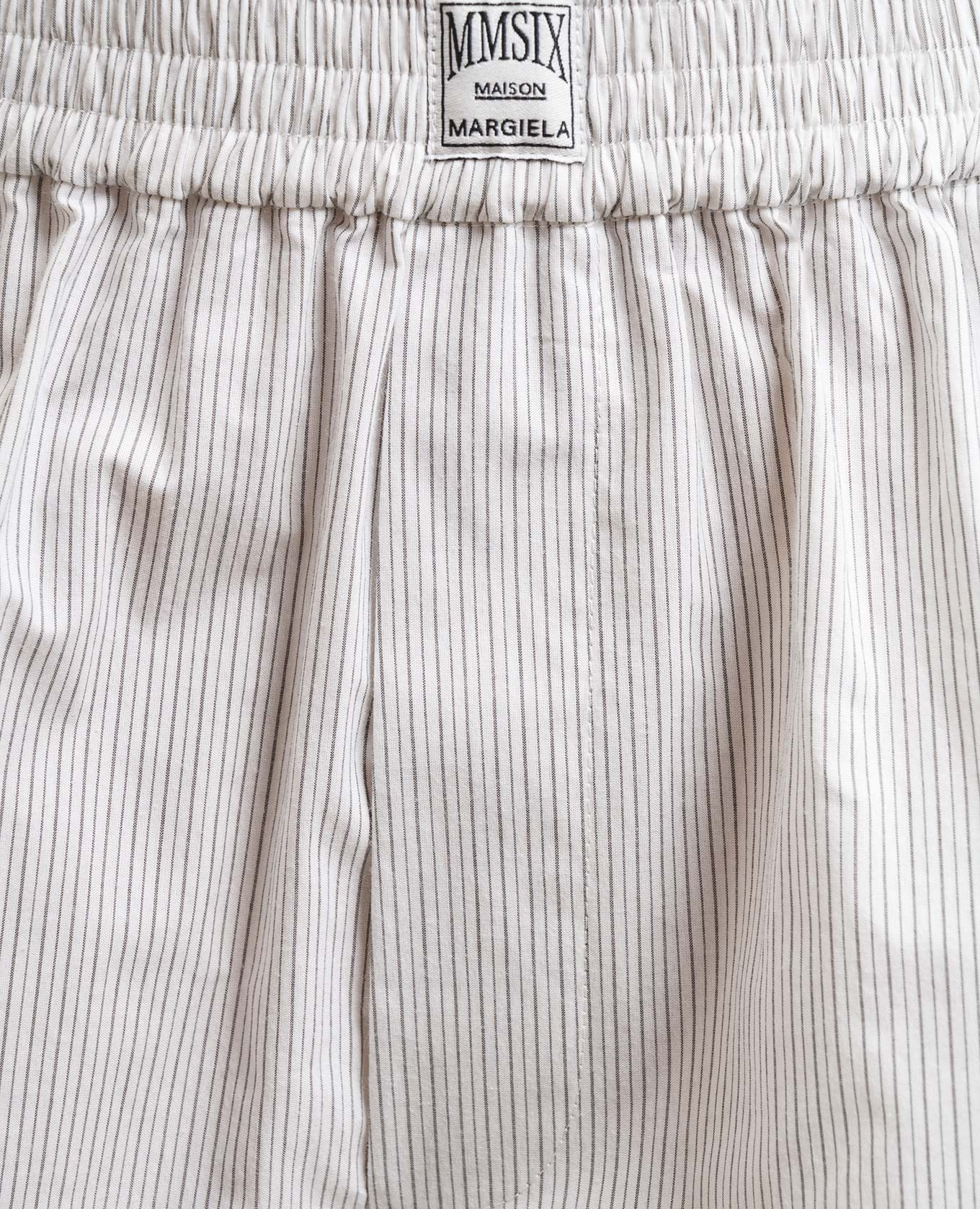 White striped shorts with logo Maison Margiela MM6 5