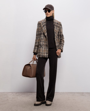 Peserico Dark brown wool, silk and cashmere sweater A99268F07K09283