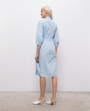 Peserico Blue shirt dress with monil chain S0256701979