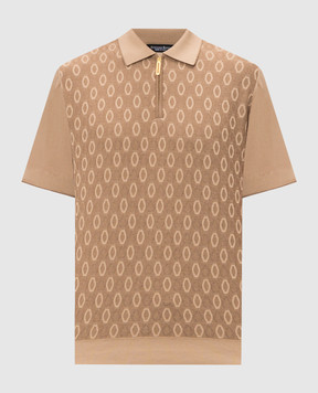 Stefano Ricci Brown silk polo shirt K414015P31F26166