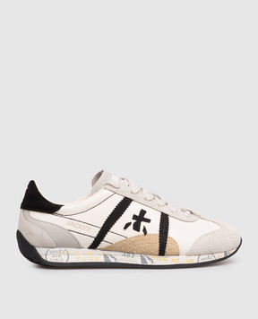 Premiata Jackyx ivory leather sneakers with logo patch JACKYX25D8222