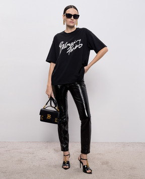 Balmain Black t-shirt with logo print GF1EG110BD41