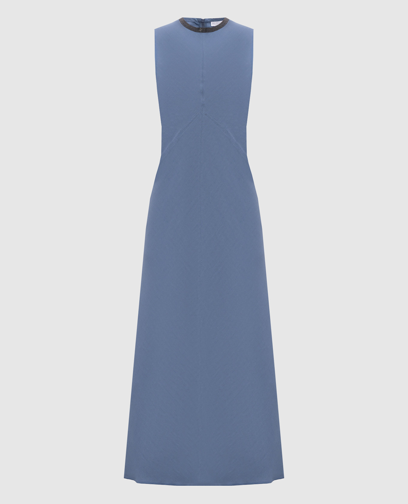 Blue midi dress with linen