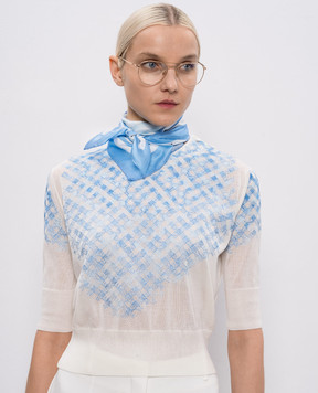 Ermanno Scervino Blue checkered silk scarf D482R300XWO