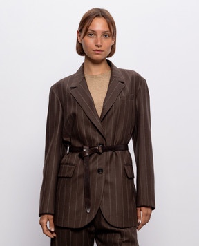 Brunello Cucinelli Brown striped wool jacket MG5547438P