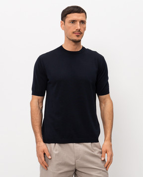 Agnona Blue silk t-shirt KT11U150Q1812