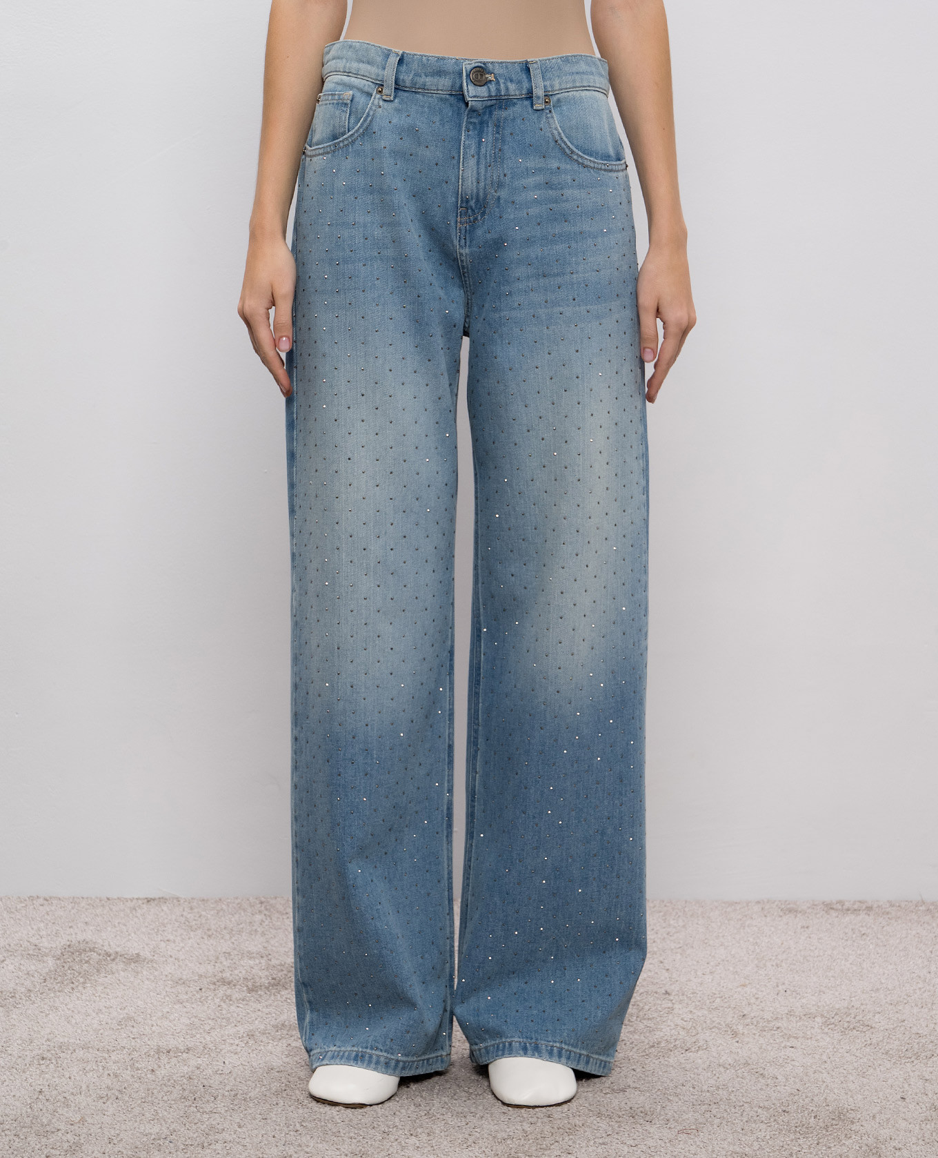 Blue jeans with crystals Twinset 3