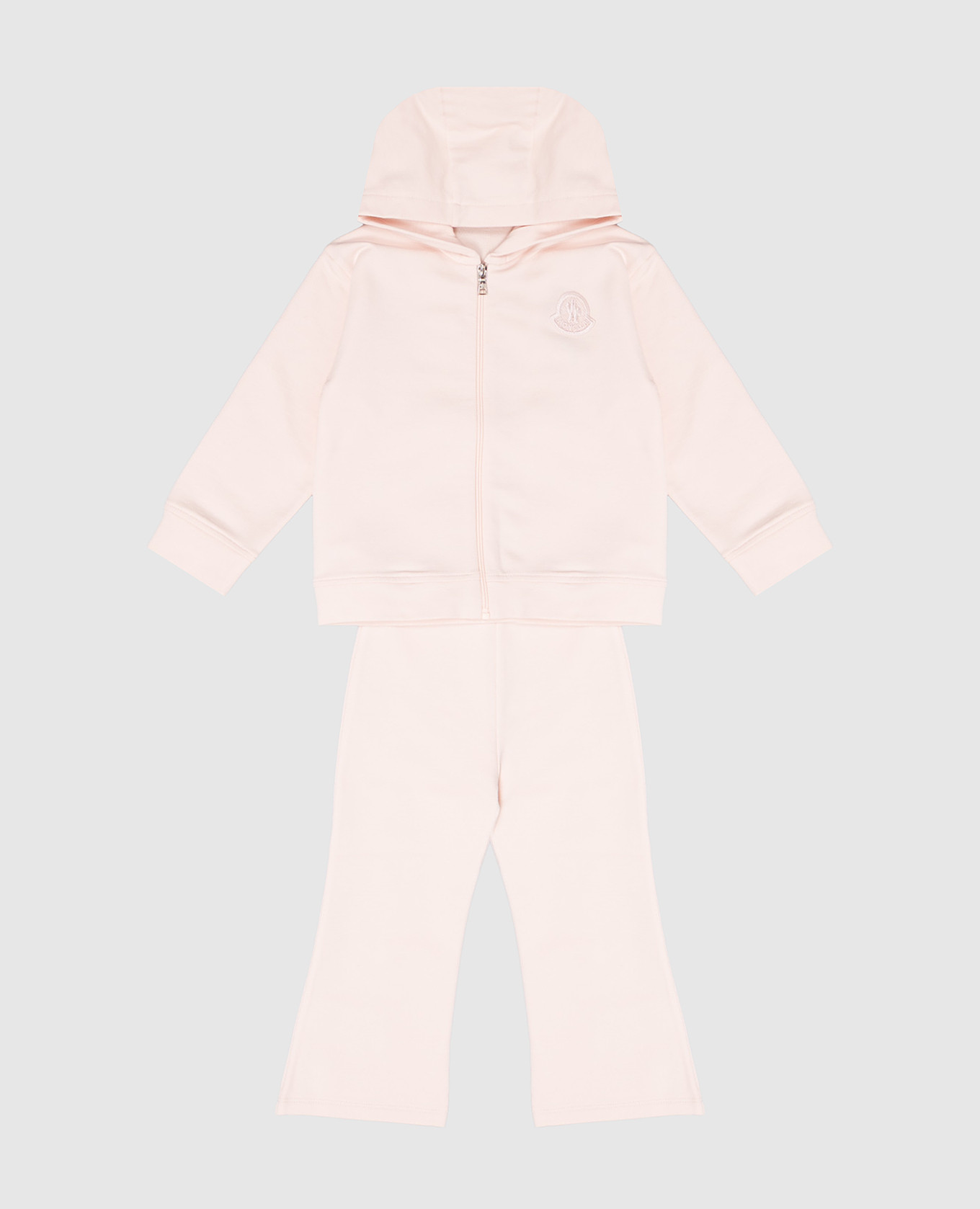 Children's pink suit with logo patch Moncler ENFANT