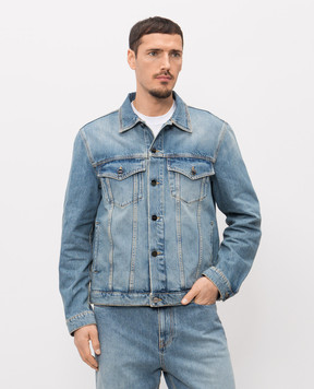 Iceberg Blue denim shirt with logo patch O0500273