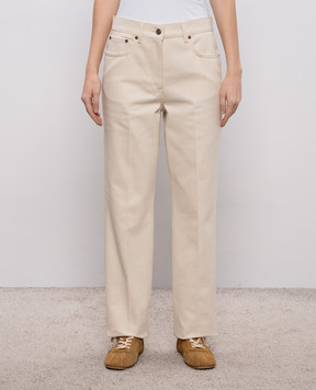Valentino Beige jeans with logo patch 8B3DD22X9Y5