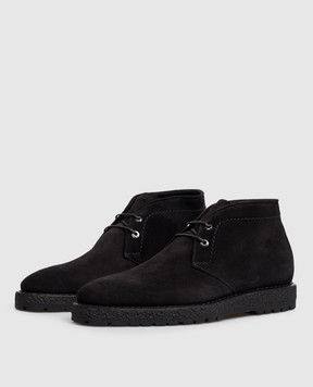 Stefano Ricci Brown suede deserts on fur UF11G4257SDP