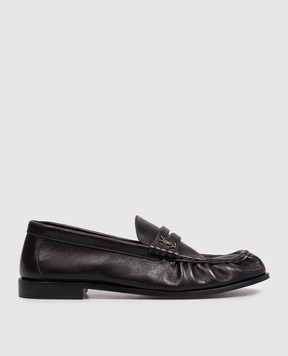 Saint Laurent Black leather loafers CASSANDRE 83947125VAA