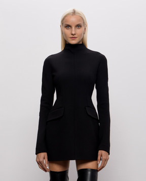 Max Mara Sportmax TEFRITE black mini dress with wool SPXTEFRITE