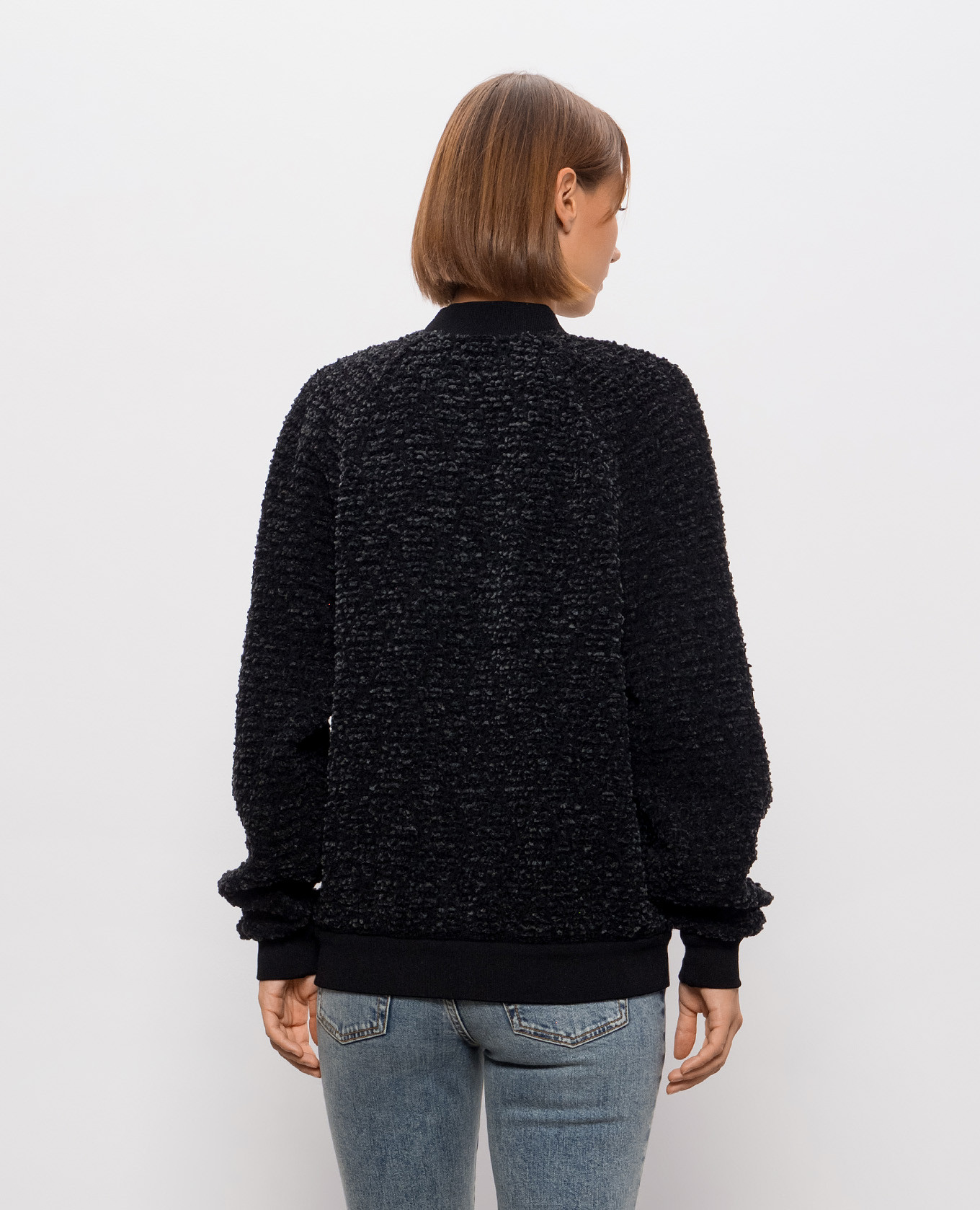 Black tweed cardigan with merino wool Balmain 4