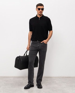 Stefano Ricci Black polo with pattern K212039P31F26195