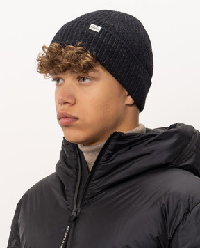 C.P. Company Black ribbed hat MAC291A006170A