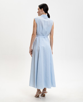 Gabriela Hearst Durand blue linen shirt dress X004204ALA003