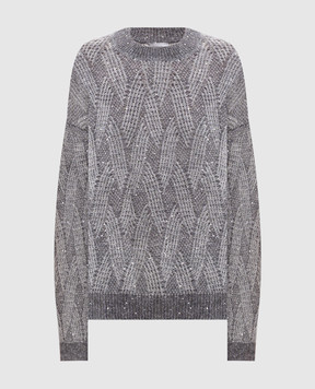 Peserico Gray alpaca wool sweater A99249F05G9100