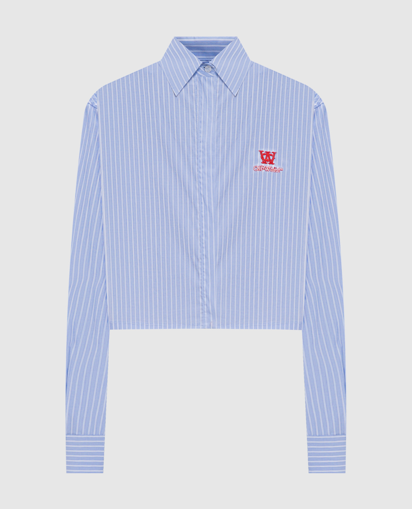 Blue striped cropped shirt