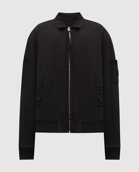 C.P. Company Black sports jacket with logo patch MSS040A110044G