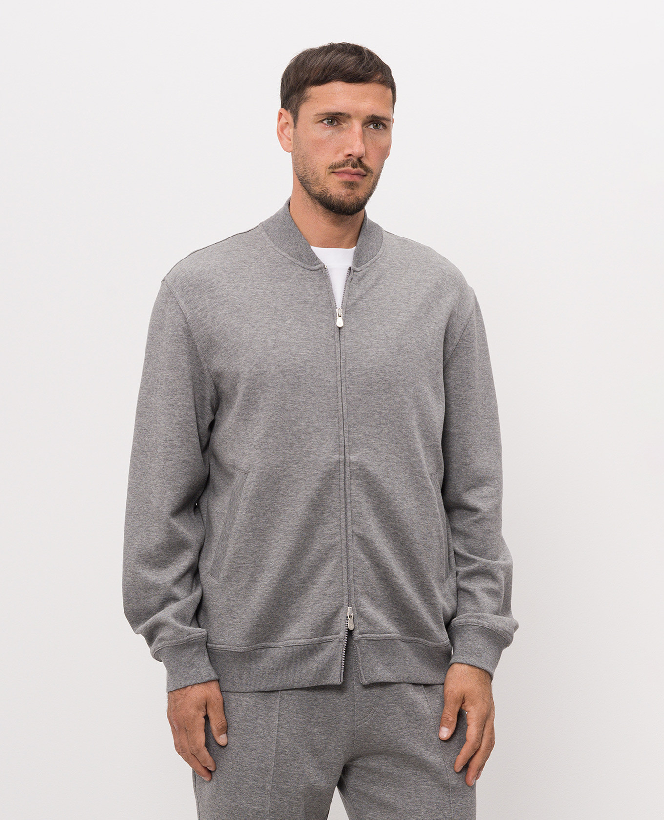 Grey melange sports jacket Brunello Cucinelli 3