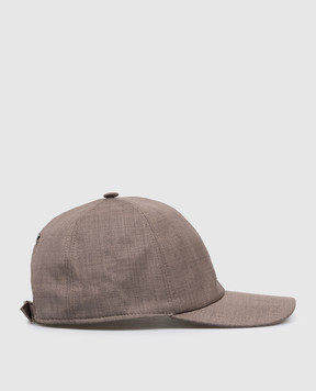 CAPOBIANCO Brown wool cap 20MC1UN00