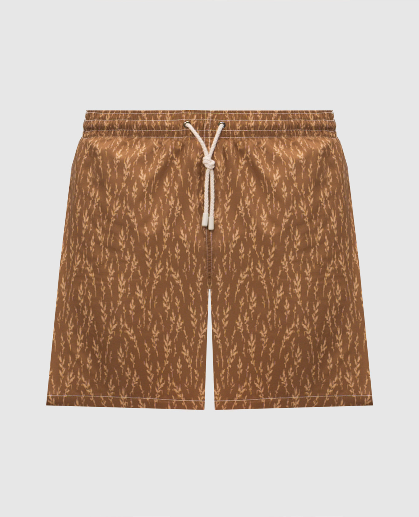 

Brown swim shorts with branded print Canali