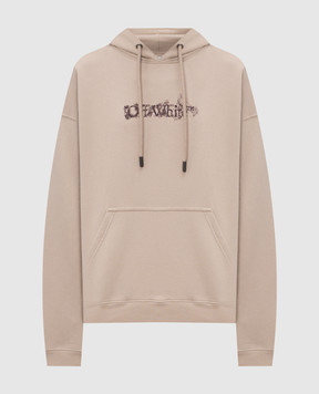 Off-White Beige hoodie with Heraldic Arrow print 44MBB085S26F00I